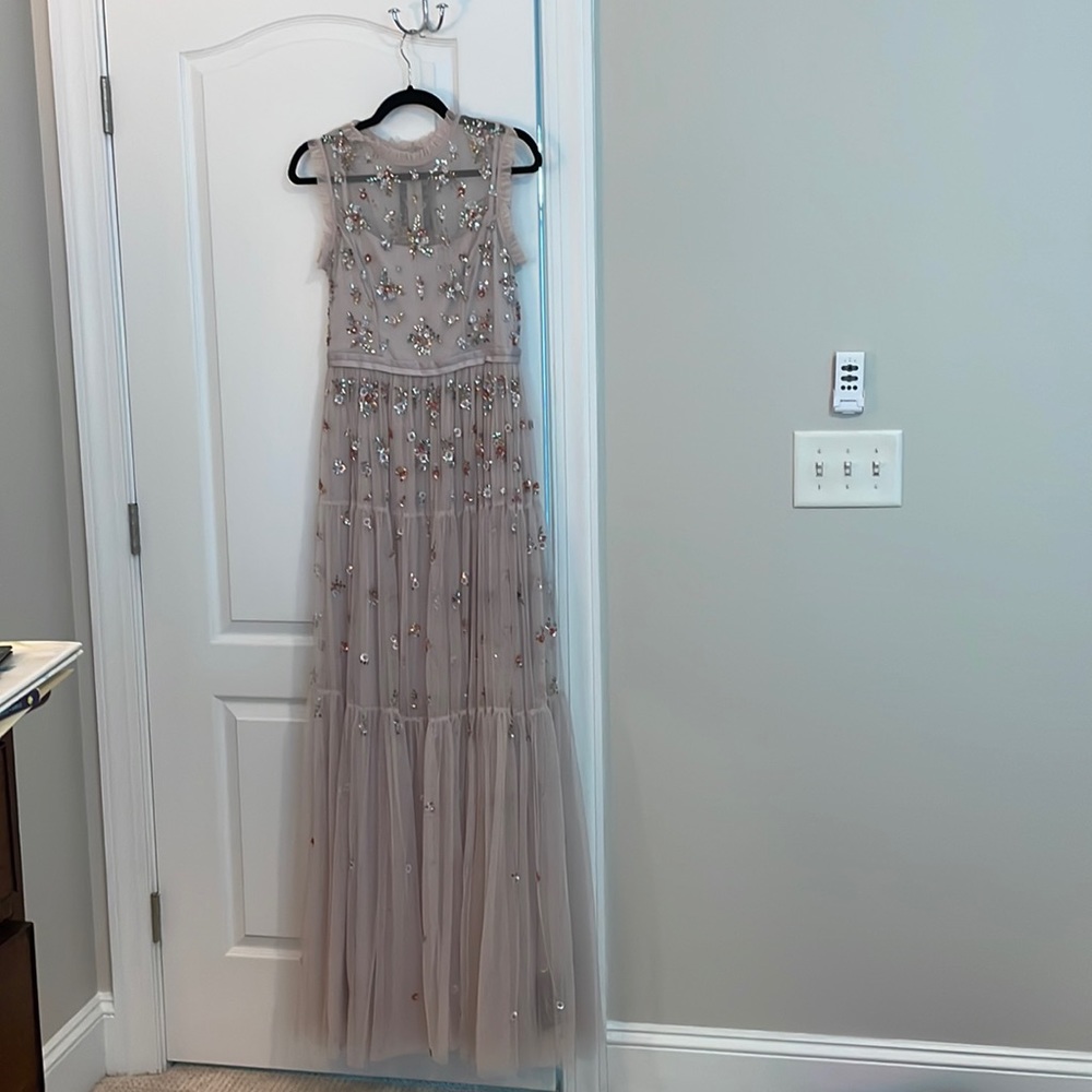 Needle and thread embellished dress